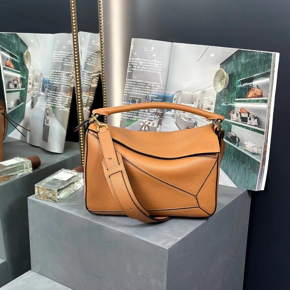 LOEWE Puzzle small geometric patchwork crossbody … - image 1